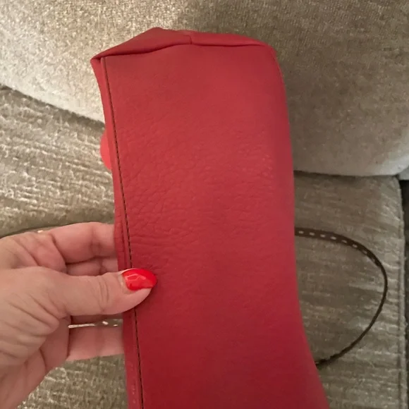 Liz Claiborne Red Tote with Brown Straps - Picture 6 of 6